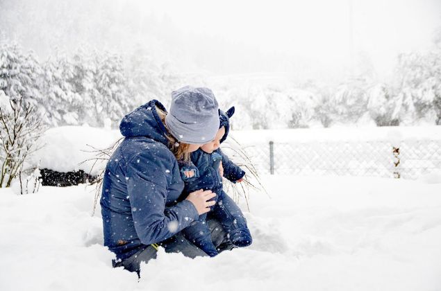 Der viele Schnee in Kufstein lässt Kinderherzen höher schlagen.