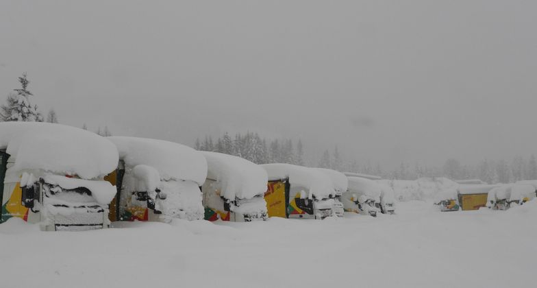 Hochfilzen im Schnee.