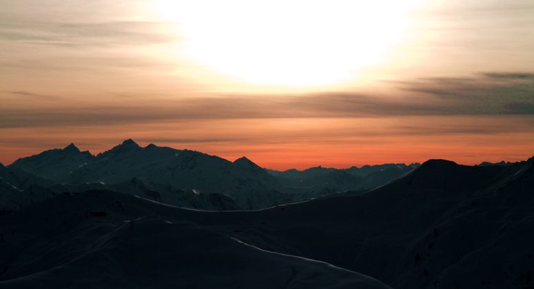 Abendrot am Tristkopf in den Kitzbüheler Alpen.
