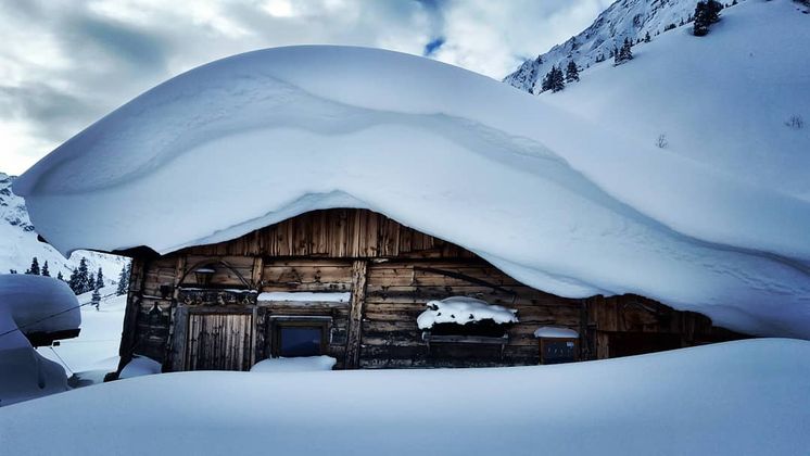 Traumhafte Winterlandschaft auf der Falbesoner Ochsenalm in Neustift.