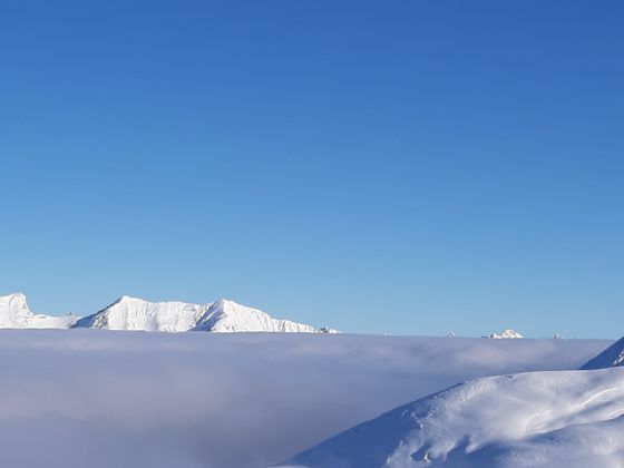 Über den Wolken im Skigebiet See.