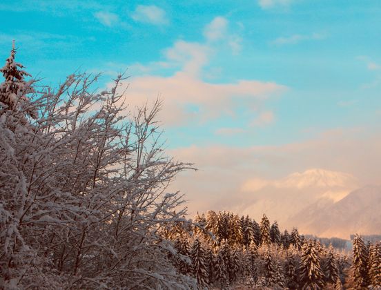 Die ersten Sonnenstrahlen in Kirchbichl.