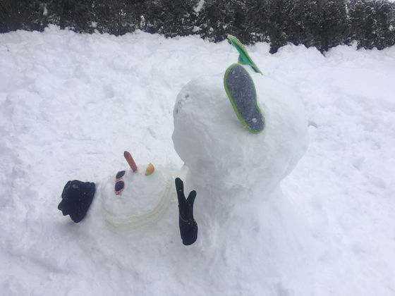 Ein lustiger Schneemann in Umhausen.