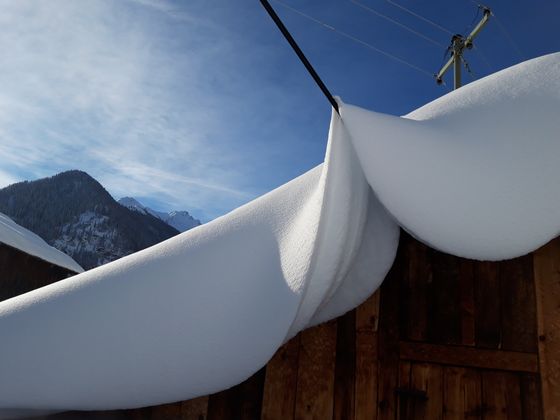 Diesen natur-drapierten Schneevorhang erblickte Doris Petter am Weiler Egg in Kappl.