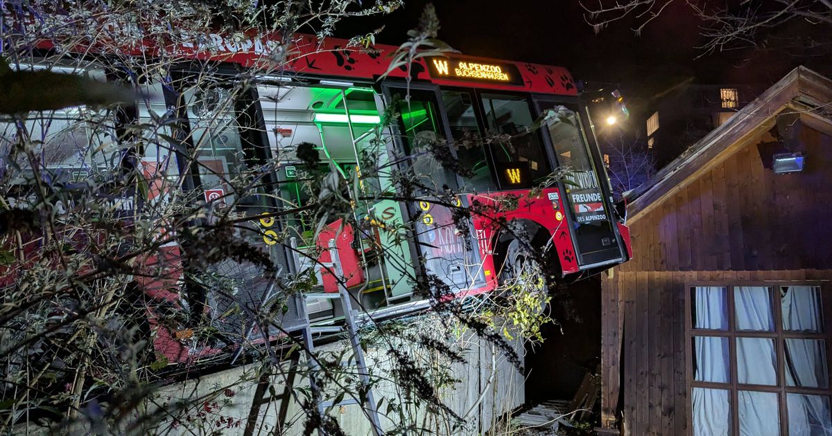 Linienbus geriet in Innsbruck über Fahrbahn hinaus und hing in der Luft: 13 Personen gerettet | Tiroler Tageszeitung Online